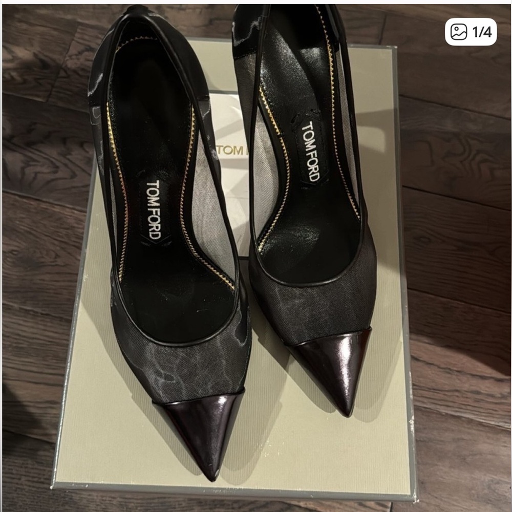 Tom Ford Black and Silver Heels